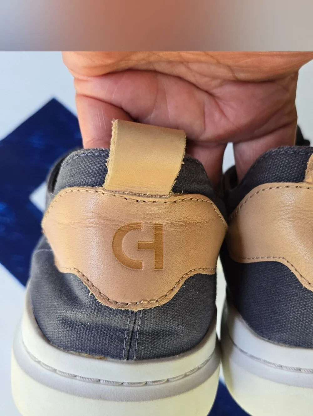 Cole Haan GrandPro Rally Canvas Lace-Up Blue Court Sneakers Size US 12